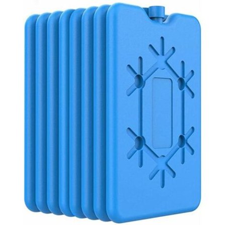 Køleelementer til isoleret taske eller køletaske, is til madkasse, genanvendelige ultratynde fryseelementer til at holde mad kold, pakke med 8