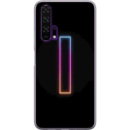 Kompatibelt Mobilskal till Honor Honor 20 Pro Minimalistisk neonbokstav I i regnbågsfärger mot mörk bakgrund