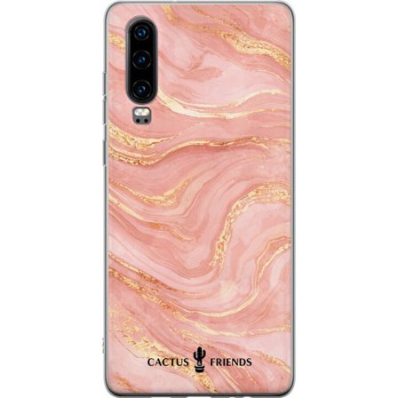 Yhteensopiva Puhelinkuori Huawei Huawei P30 Cactus and Friends – RoseGoldFlow