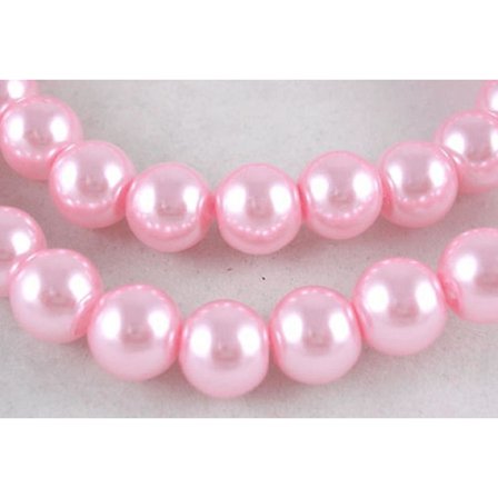 60 kpl vaaleanpunaisia lasihelmiä Ø 8 mm