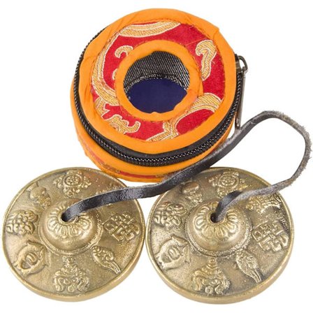 Tibetansk Tingsha Klokke Med Smuk Etui, Nepal Cymbaler Til Lydhealing, Yoga, Meditation, Mindfulness, Klokkespil, Astamangal - Otte Lykkebringende (