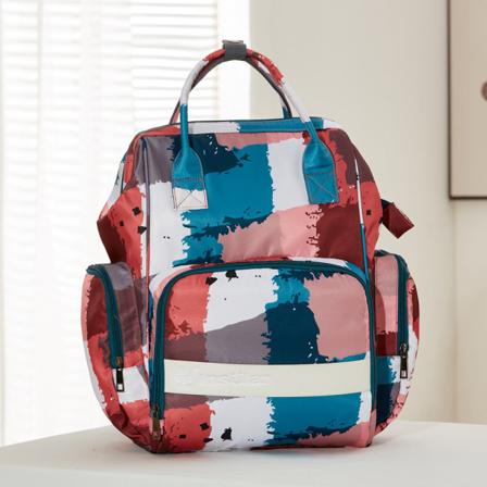 Bleievesker Mommy Bag Mote vanntett trykt nylon multifunksjonell ryggsekk med stor kapasitet Modern painting L