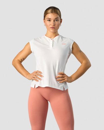 Training Pique Polo White/Coral Wmn
