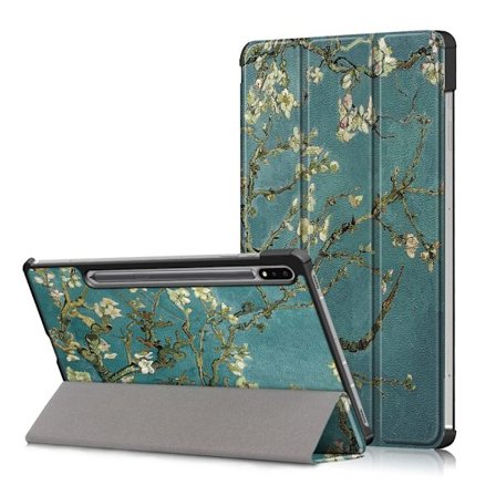Samsung Galaxy Tab S7 Plus/S8 Plus Etui Tri-fold Kirsebærblomst
