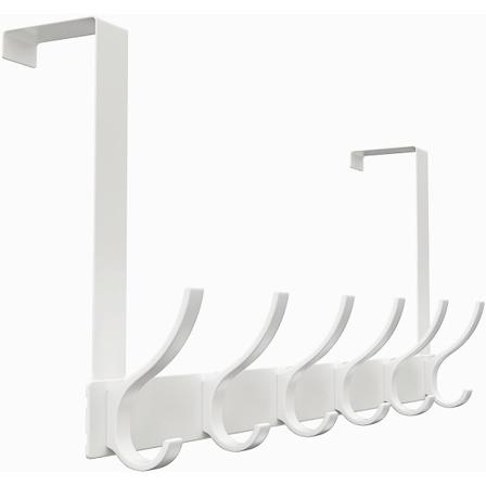 r Dörrkrokar, över dörrhängare krokar handduksställ för badrumsdörrhängare krok för sovrum hängande kläder, rockar, T Vit 6 krokar x 2-pack