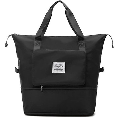 Stor Kapacitet Foldbar Rejsetaske, Bærbar Foldbar Rejsetaske, Letvægts Vandtæt Oxford Stof, Til Sport, Fitnesscenter, Ferie-sort