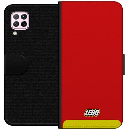 Kompatibelt Plånboksfodral till Huawei Huawei P40 lite Lego Röd Gul Poster Byggklossar Officiell Logotyp Leksaker Retro Vintage Design Klassiskt Lek