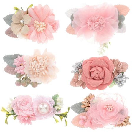 6 st Håraccessoarer för Babyflickor Glitter Babyflickor Hårspännen Flickor Blomma Snäpp Hårklämmor