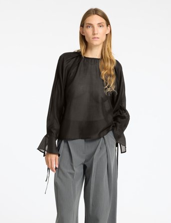 Selected Slfiris Ls O-Neck Top - Black - 36