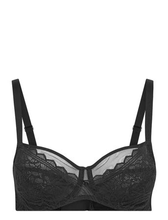Floral Touch Very Covering Underwired Bra Lingerie Bras & Tops Balc Tte Bras Musta Femilet