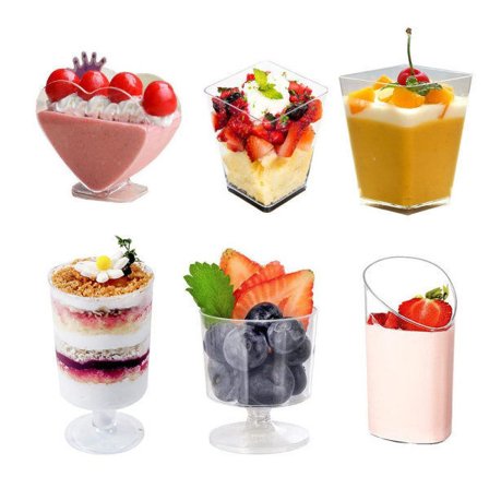 20 Mousse Dessertkopper i Plast