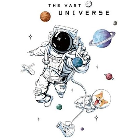 Avtagbar Stor Astronaut Universum Rymden Planet Stjärna Rymdskepp Väggdekal Stor, Avtagbar Väggdekal Dekoration för