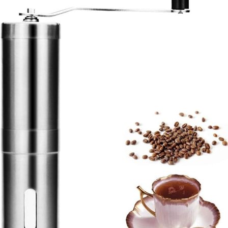 Manuel kaffekværn med justerbar indstilling - Kaffekværn i stål