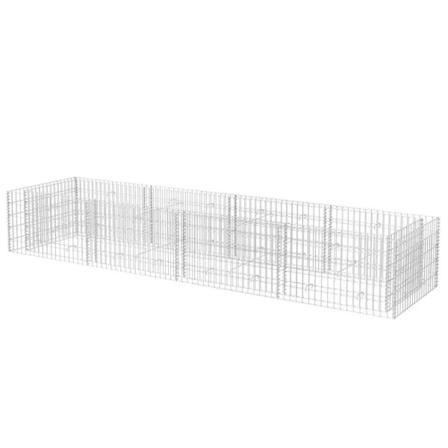 Vidaxl Planteringsgabion Upphöjd Stål 360x90x50 Cm Silver