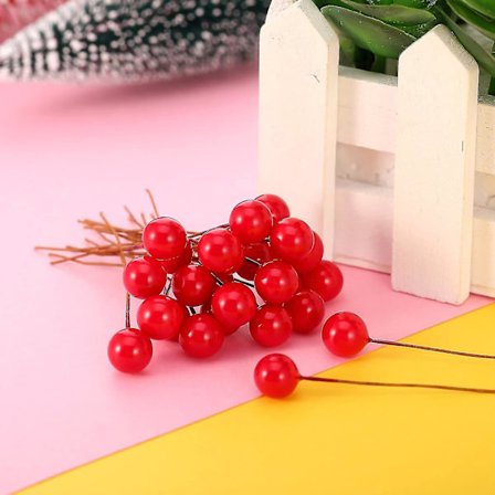 100 kappaletta Mini 10mm Teko Marja Lanka Joulukuusi Koriste Seppele Diy Käsityöt (kulta)