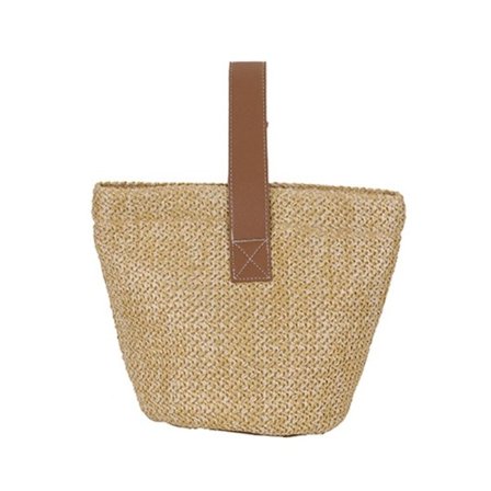 Bucket Beach Bags for Women Halmresor Beach Tote Bag Vävd Summer Tote
