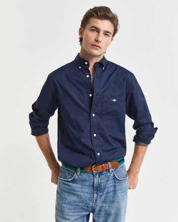 GANT Herren Regular Fit Classic Popeline Hemd (XXXL) Blau