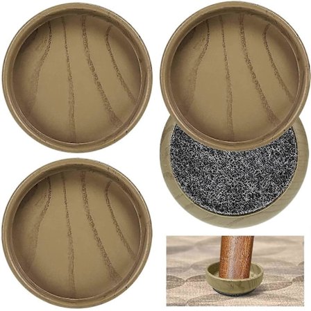 Filt Gulvkopper Hjul, 60mm 2.4 tommer Sklisikker Gulvbeskytter for Møbelføtter, Stolbein, Tre, Laminatgulv, 4 stk