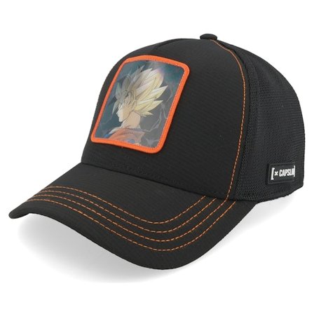 Capslab - Svart trucker Caps - DBZ Saiyan Black A-Frame Trucker @ Hatstore
