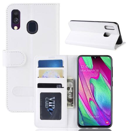 Samsung Galaxy A40 - Plånboksfodral - Vit White Vit