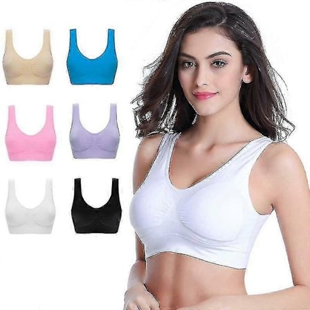 Genie Bra Sömlös Sport-BH Andningsbar Sexig Osynlig Tank Top för Yoga Löpning - Perfekt