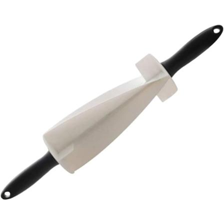 Galaxy Non-Stick Kavel Rustfritt Rotasjonskutter Croissant Cutter med Trehåndtak for Bakeverktøy