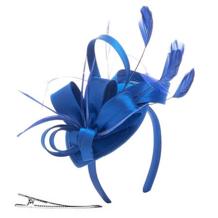 Sinknap Fascinator Hat med Hårbøjle Clips Fjer Pyntet Hovedbeklædning Te Selskab Bryllup Halloween Piger Performance Hat
