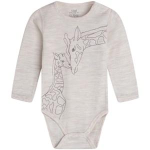 Hust&Claire Bo Graphic Baby Body Wheat Melange 62 cm - All in ones - 62 cm - Cream
