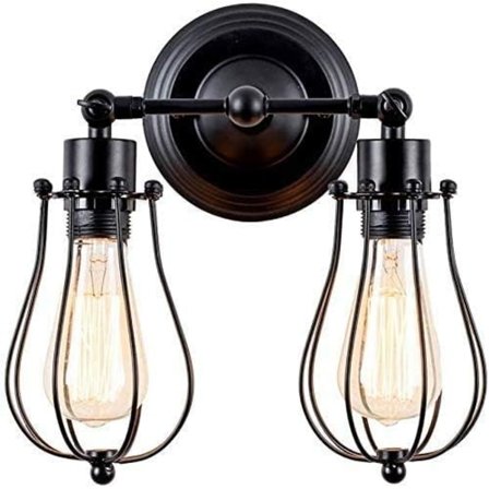 Vegglampe Gammel vegglampe, ledningsburvegglampe, retro hjemmedekorasjon vegglampe, hodegjerde, bad, soverom, gårdshus, inngang, garasje (dobbel