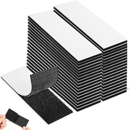 ING Självhäftande kardborreband - 60 stycken 3*10cm - Kardborreband - Dörrmatta tejp - Självhäftande tejp - Rektangulär - Anti-rullmatta