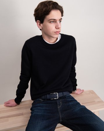 RYVLS Brandon Knit Crewneck Blå Tröjor Kille - Kids Brand Store