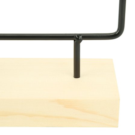 36-reikäinen metalliset korujen säilytystelineet, korvakorujen ja kaulakorujen järjestäjä puualustalla, musta