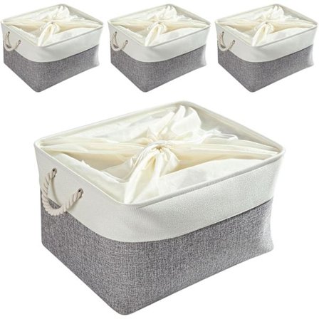 4 kappaletta erittäin suuria säilytyslaatikoita, kangaskoreja kahvoilla vaatekaappeihin, hyllyihin, kylpyhuoneeseen, vaatteille, leluille, 