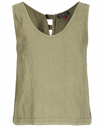 Amundsen Safari Linen Top Womens Olive Ash