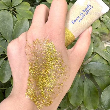 Transparent hvid ansigts- og kropsglimmer - Party glimmer festival rave kostume, egnet til kvinder og børn.