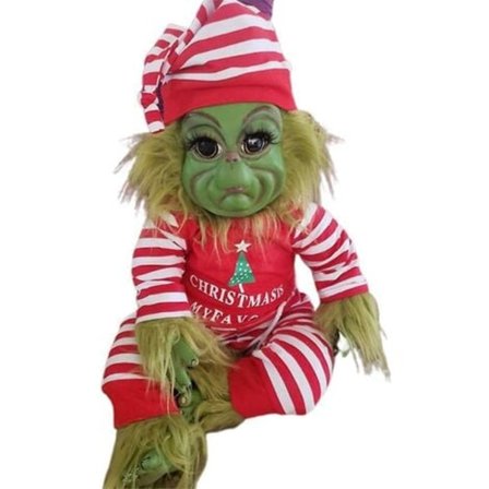 Grinchen Reborn Baby Grinch Gosedjur Present Jul Plyschdocka_Supergåva