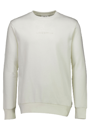 Lindbergh Logo Chest Print O-Neck Sweat Hoodies & sweatshirts Herr Vit XL