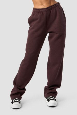 ICANIWILL - Everyday Straight Leg Sweatpants Burgundy - Housut - Naiset - Treenivaatteet ICIW:ltä