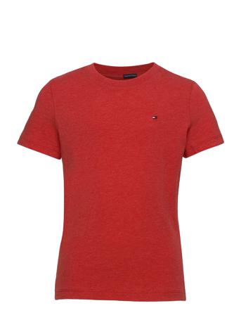 Boys Basic Cn Knit S/S T-shirts Short-sleeved Röd Tommy Hilfiger