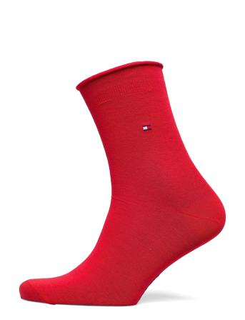 Th Women 98% Cotton Sock 1P Lingerie Socks Regular Socks Rød Tommy Hilfiger