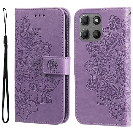 SKALO Motorola Moto G15 4G Mandala Lompakkokotelo - Violetti