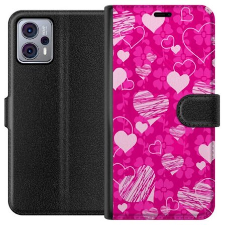 Yhteensopiva Lompakkokotelo Motorola Motorola Moto G23 PopSydänKuviointi