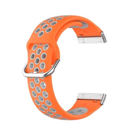 Silikon Träningsarmband Armband Versa 3/Fitbit Sense - Orange/Grå Orange/Grå