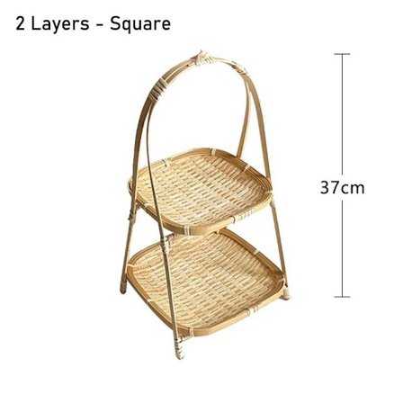 1st Bambu vävd korg förvaringskorg 2 LAGER - FYRKANTIG 2