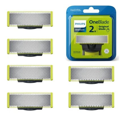 Uutta! Korkealaatuiset Philips OneBlade -vaihtoterät, 6 kpl – yhteensopiva kaikkien OneBlade-varsien kanssa (malli QP220/50) 6 kpl
