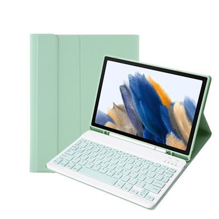 Tangentbordfodral för Samsung Galaxy Tab S9Ultra 14.6 X910/916B/918U, trådlöst Bluetooth-tangentbord och konstläderfodral och pennfack Matcha Green