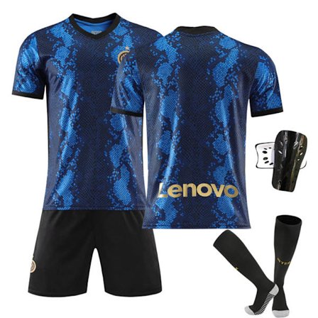 Inter Milan Hjemmedrakt 21-22 Nr. 10 Lautaro Nr. 7 Sanchez Nr. 9 Dzeko Fotballdrakt med Sokker