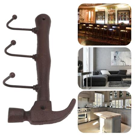 Industriell stil krok innovativ väggdekorativ gjutjärnkrok klädhängare hänge för bar entré hammarform 25,5x13x5cm