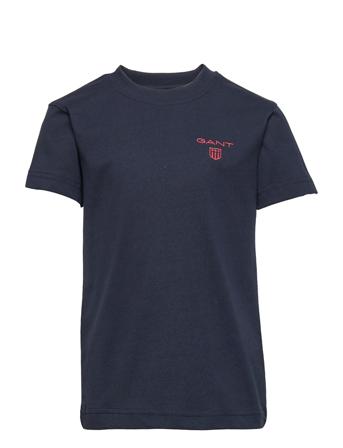 D2. Contrast Shield T-Shirt T-shirt Blå GANT