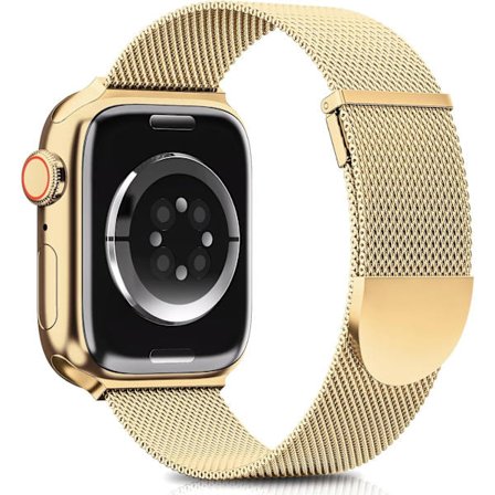 Päivitetty ranneke yhteensopiva Apple Watch -rannekkeen 10 42mm 41mm 40mm 38mm kanssa Naiset Miehet, Muoti Metalliranneke Kulta